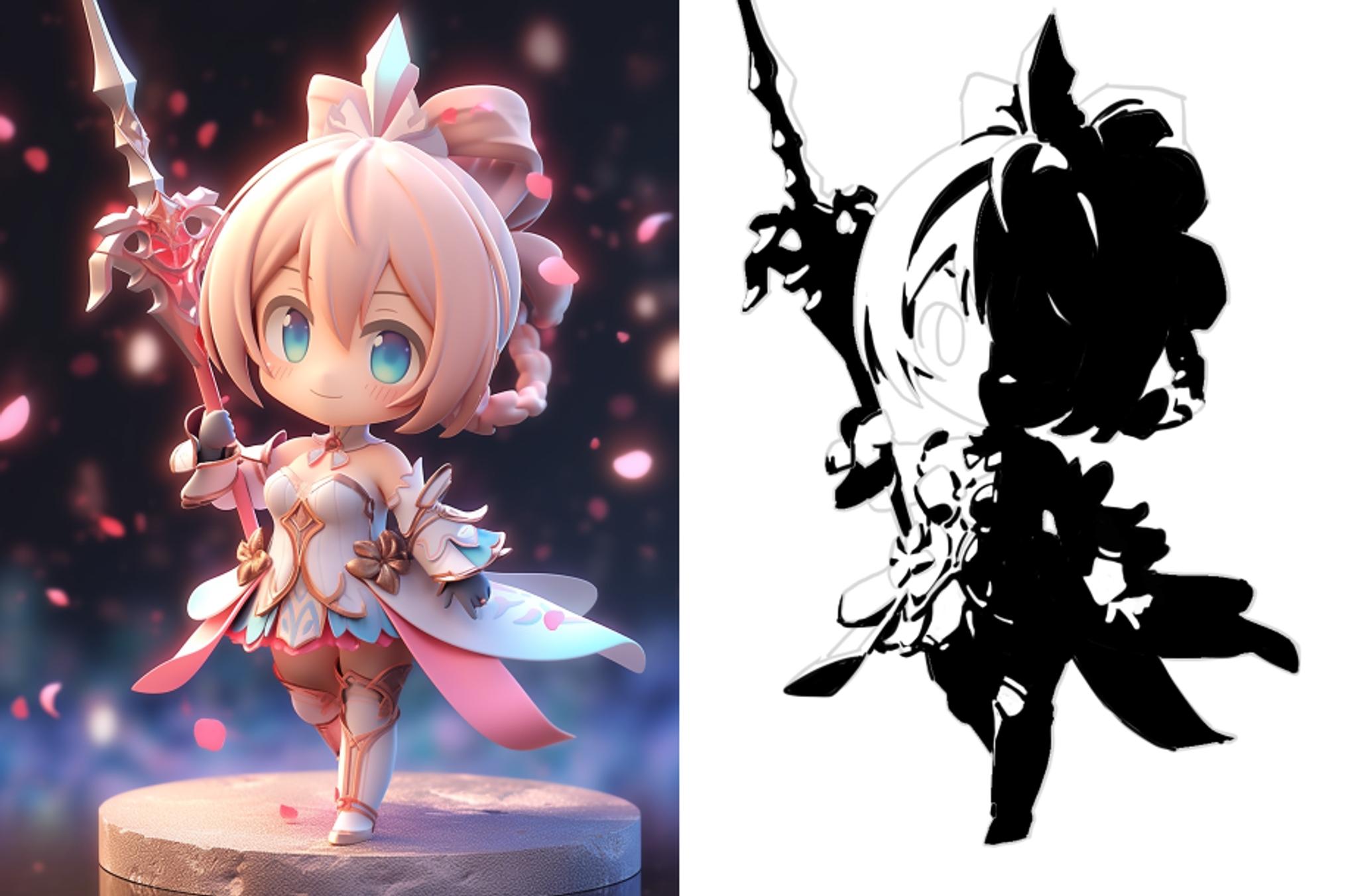Adding small details on the dark side with white