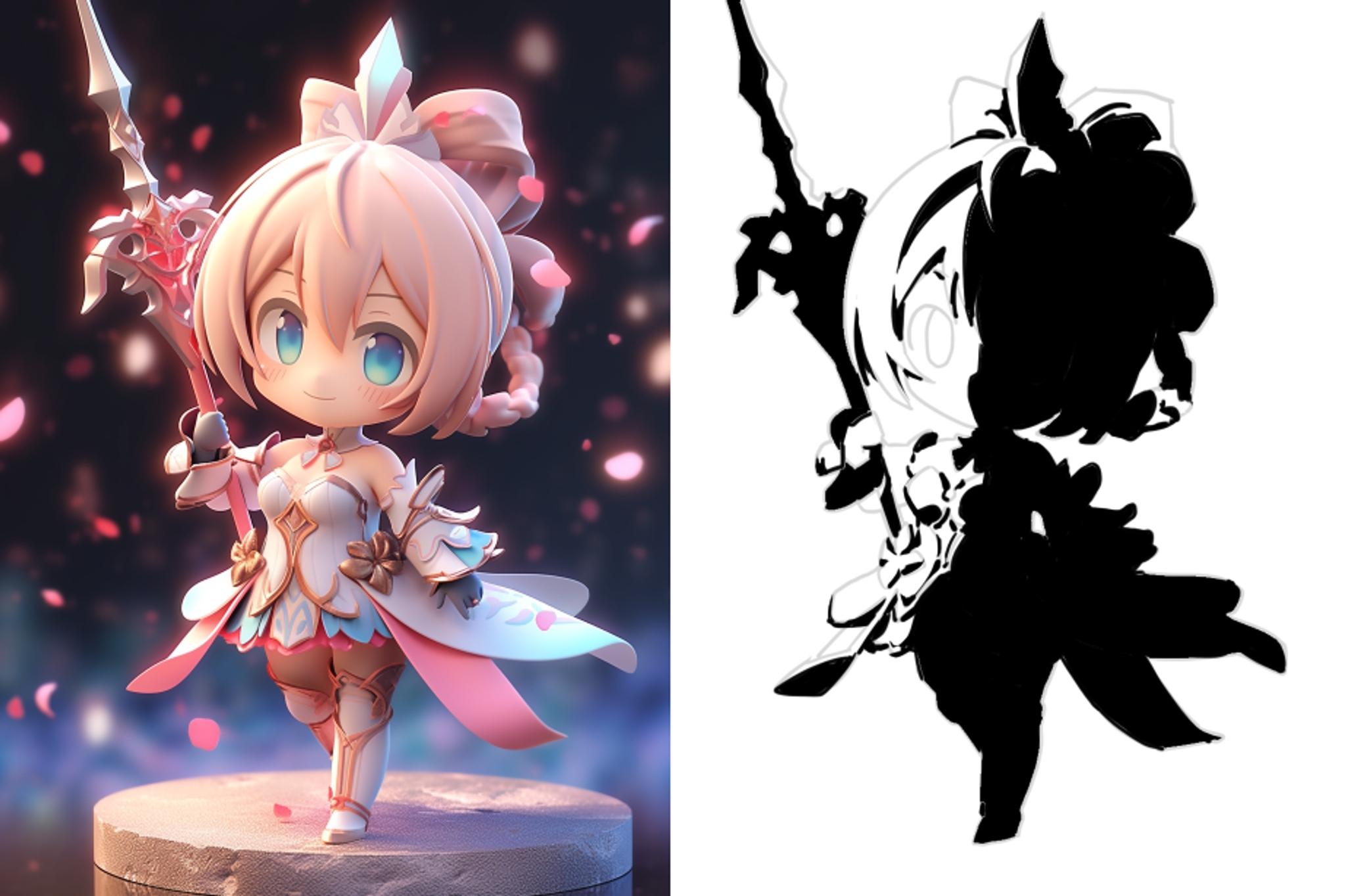 Adding small details on the light side with black